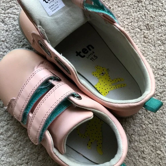 Pink Velcro Kids Sneakers - Picture 2 of 4